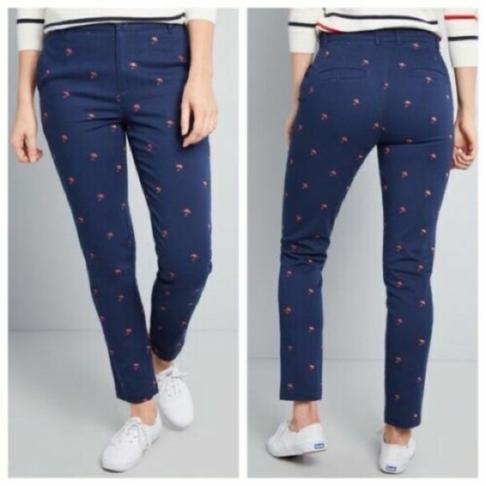 💜 ModCloth Umbrella Print Pants Blue Size 18
